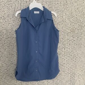 Columbia Sleeveless Button-Down Shirt in Slate Blue